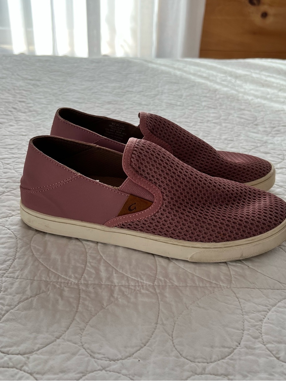 OluKai Women's Pehuea Slip-On Sneakers - Dusty Pink; Coastal Minimalist Casual